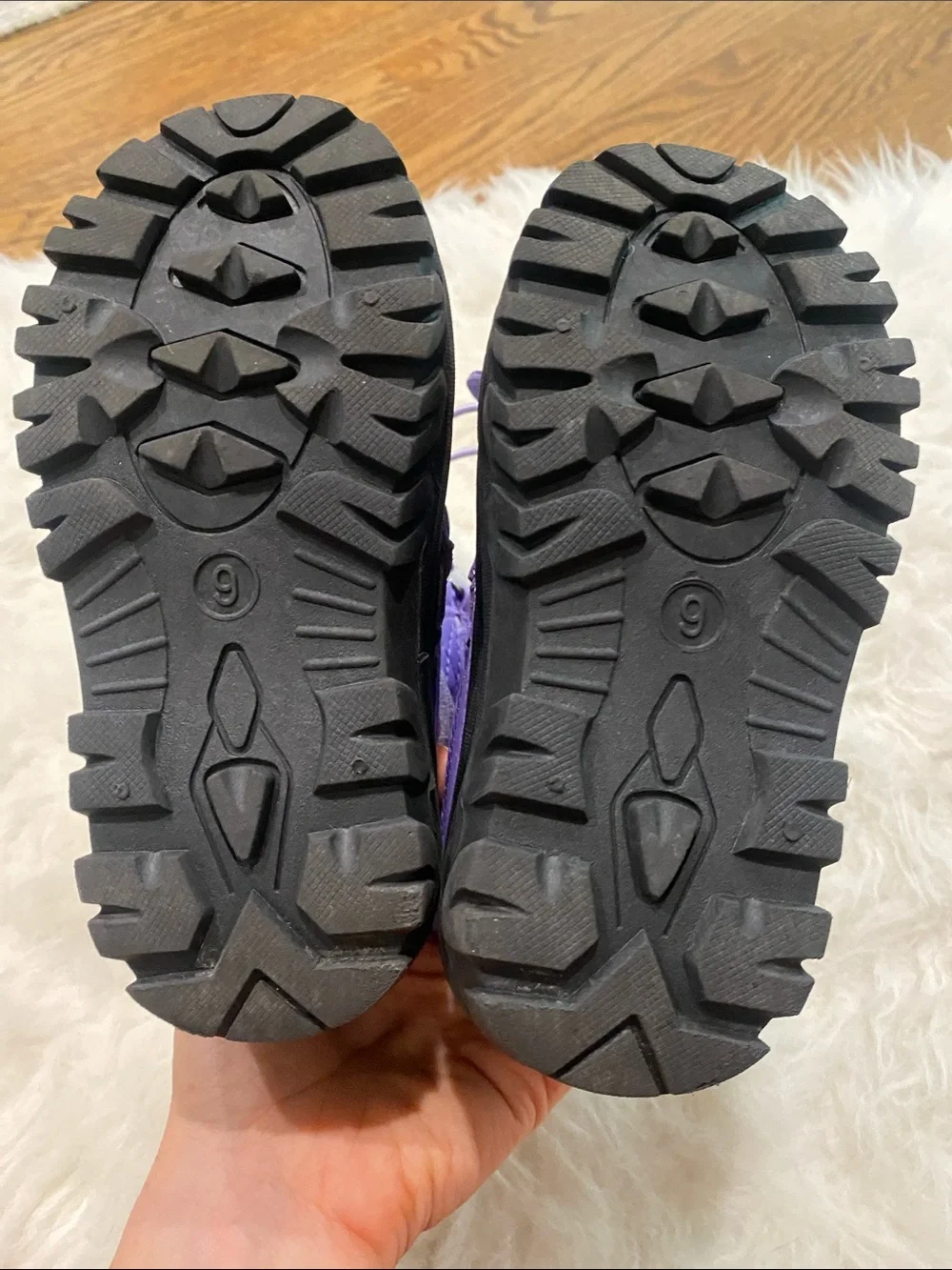 Kids' Purple Faux-Fur Winter Rain & Snow Boots - Waterproof Grip